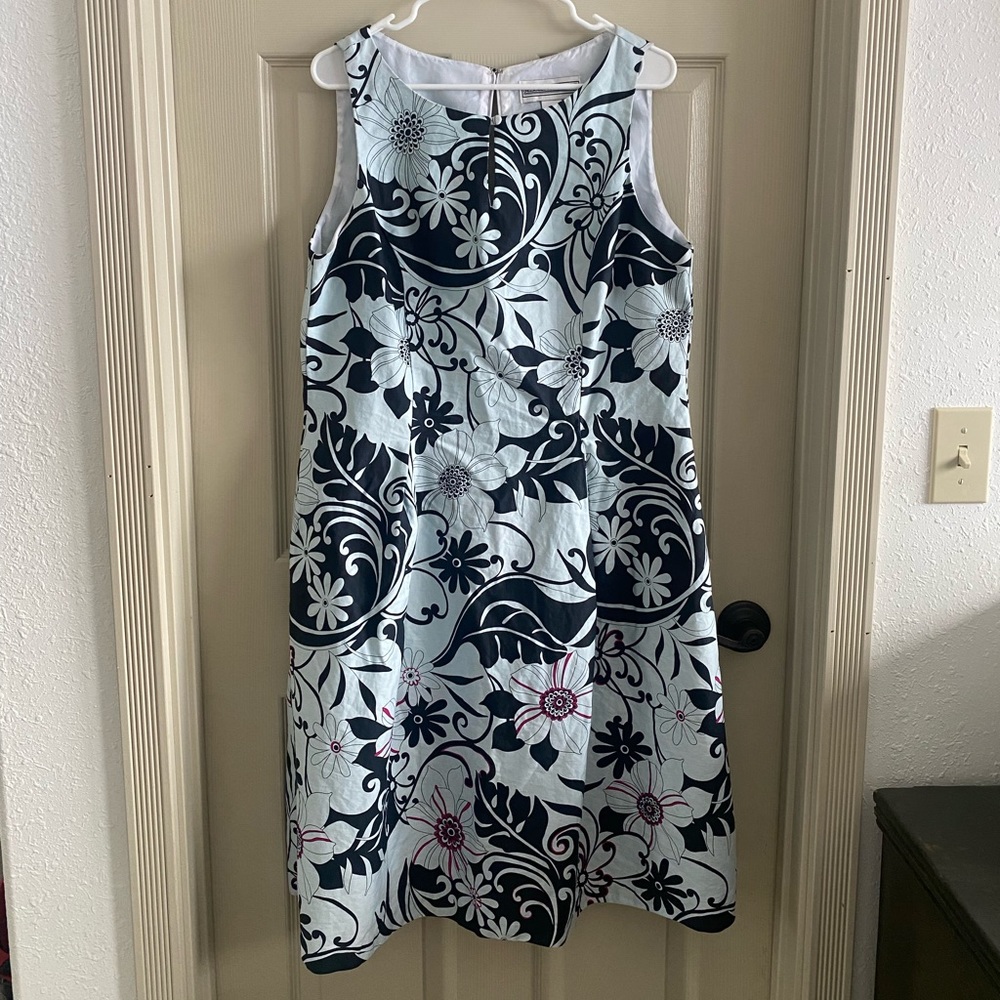 Jessica Howard Black & White Floral Dress SZ 16